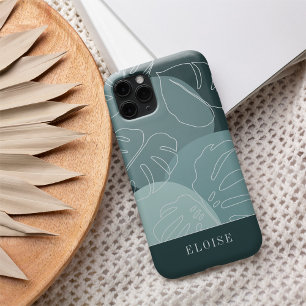 Spruce & Mint Boho Tropical Monstera Leaf iPhone 16 Hoesje