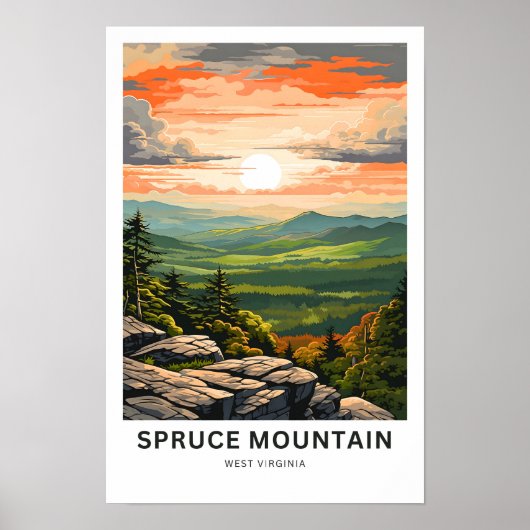 Spruce Mountain West Virginia Travel Print (Voorkant)