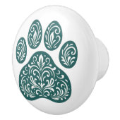 Spruce Pawprint Scandi Folk Art Keramische Knop (Rechts)