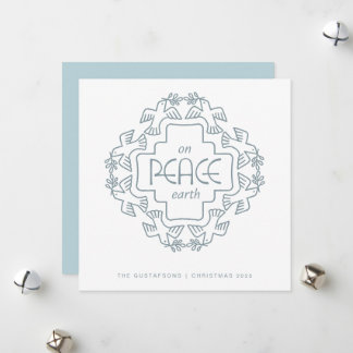 Spruce Peace Dove Wreath Feestdagenkaart
