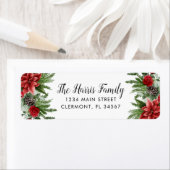 Spruce Pinecone en Poinsettia Etiket (Insitu)