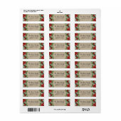 Spruce Pinecone en Poinsettia op Burlap Etiket (Full Sheet)