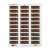 Spruce Pinecone en Poinsettia op hout Etiket (Full Sheet)