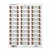Spruce Pinecone en Poinsettia op White Wood Etiket (Full Sheet)