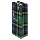 Spruce plaid wijn cadeautas (Voorkant Gekanteld)