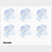 Spruce Point Maine Kaart Elegant Blauw Bruiloft Fa Ronde Sticker (Vel)