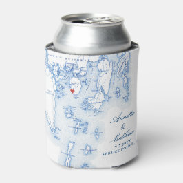 Spruce Point Maine Kaart Huwelijksgunst Drink Blikjeskoeler