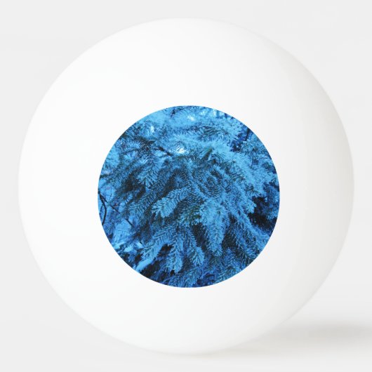 Spruce takken bedekt met sneeuw- en vorstkristalle pingpongbal (Voorkant)