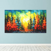 Spruce telefoon kleurrijke splash schilderij canvas afdruk (Insitu (Houten vloer))