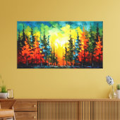 Spruce telefoon kleurrijke splash schilderij canvas afdruk (Insitu (Woonkamer))