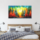 Spruce telefoon kleurrijke splash schilderij canvas afdruk (Insitu (Slaapkamer))