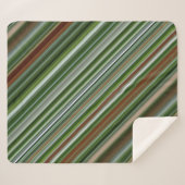 Spruce Tree Groene en Bruine Streep Sherpa Deken (Voorkant (horizontaal))