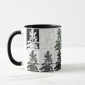 Spruce Trees Black White Grey Nature Art Mok (Links)