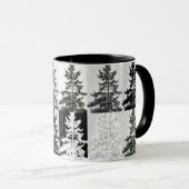 Spruce Trees Black White Grey Nature Art Mok (Voorkant rechts)