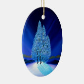 Spruce Trees Blue Christmas Seven Keramisch Ornament (Rechts)