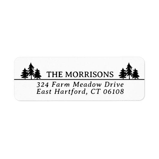 Spruces Rustic Name & Return Address Etiket (Voorkant)