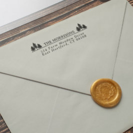 Spruces Rustic Name & Return Address Zelfinktende Stempel