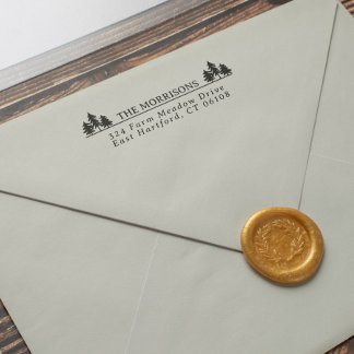 Spruces Rustic Name & Return Address Zelfinktende Stempel