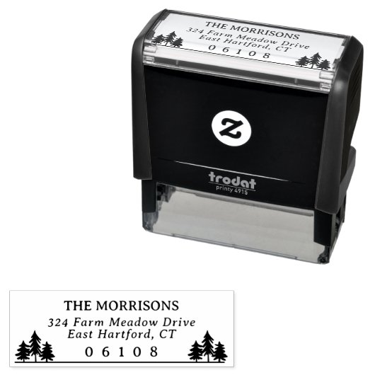 Spruces Rustige naam en postadres Postcode Zelfinktende Stempel (In situ)