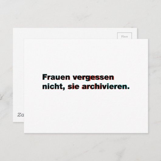 Spruch über Frauen Briefkaart (Voorkant / Achterkant)