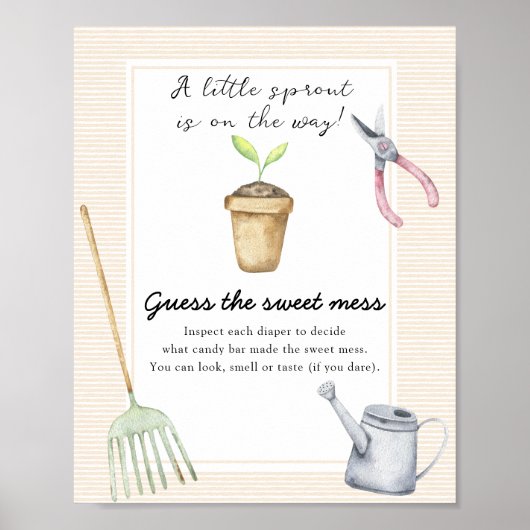 Spruit baby shower - Raad de zoete rommel Poster (Voorkant)