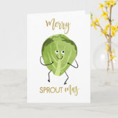 spruit grappige kerstwensen groen kaart (Gele Bloem)