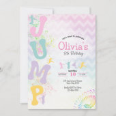 Sprüngen Trampoline Verjaardagsuitnodiging Kaart (Voorkant)