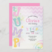 Sprüngen Trampoline Verjaardagsuitnodiging Kaart (Voorkant / Achterkant)