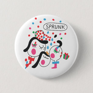 SPRUNK Kleurrijke Cartoon Party Personages Art Pri Ronde Button 5,7 Cm
