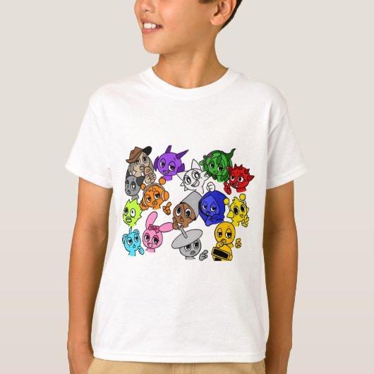 Sprunki Groep! | Simon Oren Funbot Pinki Wenda T-shirt (Voorkant)
