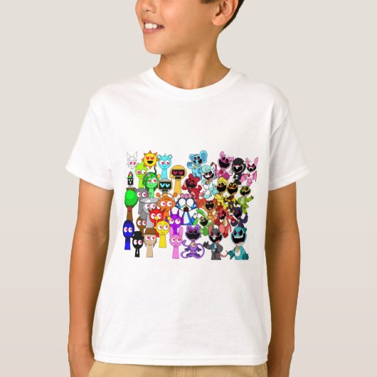 Sprunki Liefde! | Simon Oren Funbot Pinki Wenda T-shirt (Voorkant)