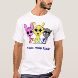 Sprunki Waarschuwing: Muziekverslaafde Bold Fun Gr T-shirt
