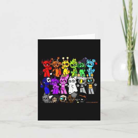 Sprunky Happy Halloween Funbot Jevin Simon Pinki O Kaart (Voorkant)