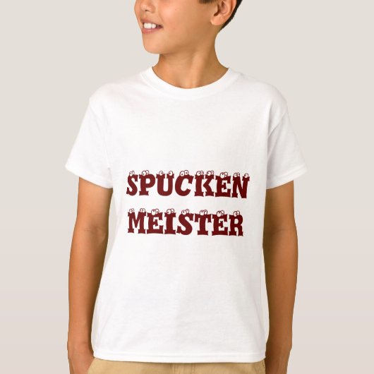 Spucken Meister , Spitting Champion in het Duits T-shirt (Voorkant)