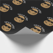 Spud Life Funny Potato Pun Dark BG Cadeaupapier (Hoek)