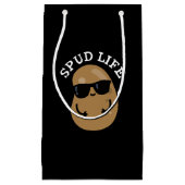 Spud Life Funny Potato Pun Dark BG Klein Cadeauzakje (Voorkant)