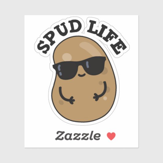 Spud Life Funny Potato Pun Sticker (Vel)
