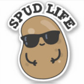 Spud Life Funny Potato Pun Sticker (Voorkant)