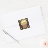 Spud Muffin Bked Potato Cartoon Design Vierkante Sticker (Envelop)