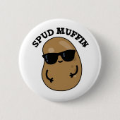 Spud Muffin Cute Potato Pun Ronde Button 5,7 Cm (Voorkant)