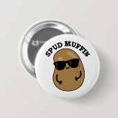 Spud Muffin Cute Potato Pun Ronde Button 5,7 Cm (Voorkant /achterkant)