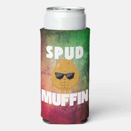 Spud Muffin Funny Potato Pun Seltzer Blikjeskoeler (Seltzer Achterkant)