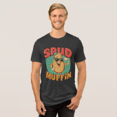 Spud Muffin – Grappige Aardappel Voedsel Pun Tri-Blend Shirt (Voorkant volledig)