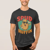 Spud Muffin – Grappige Aardappel Voedsel Pun Tri-Blend Shirt (Voorkant)