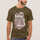 Spud Squad grappige groep aardappel T-shirt (Voorkant)