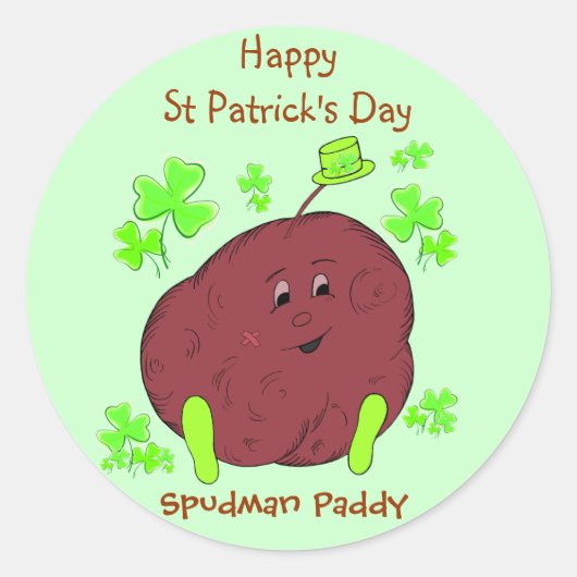 Spudman Paddy St Patrick's Day sticker (Voorkant)