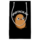 Spudtacular Funny Potato Pun Dark BG Klein Cadeauzakje (Voorkant)