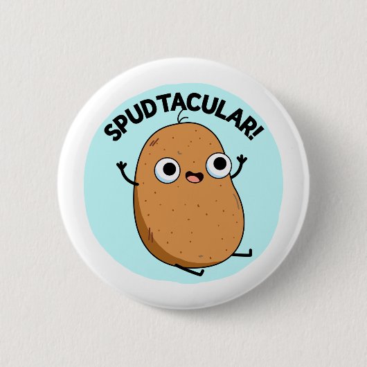 Spudtacular Funny Potato Pun Ronde Button 5,7 Cm (Voorkant)
