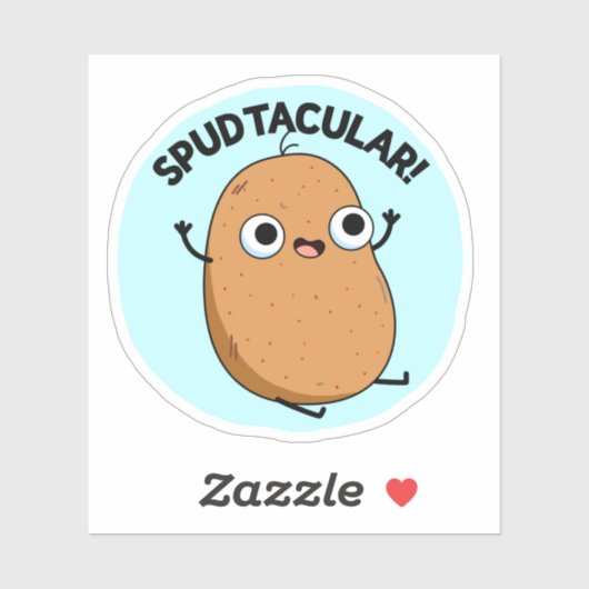 Spudtacular Funny Potato Pun Sticker (Vel)