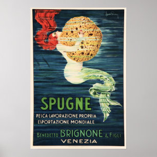SPUGNE MERMAID SPONGE Italiaans Venezia Poster
